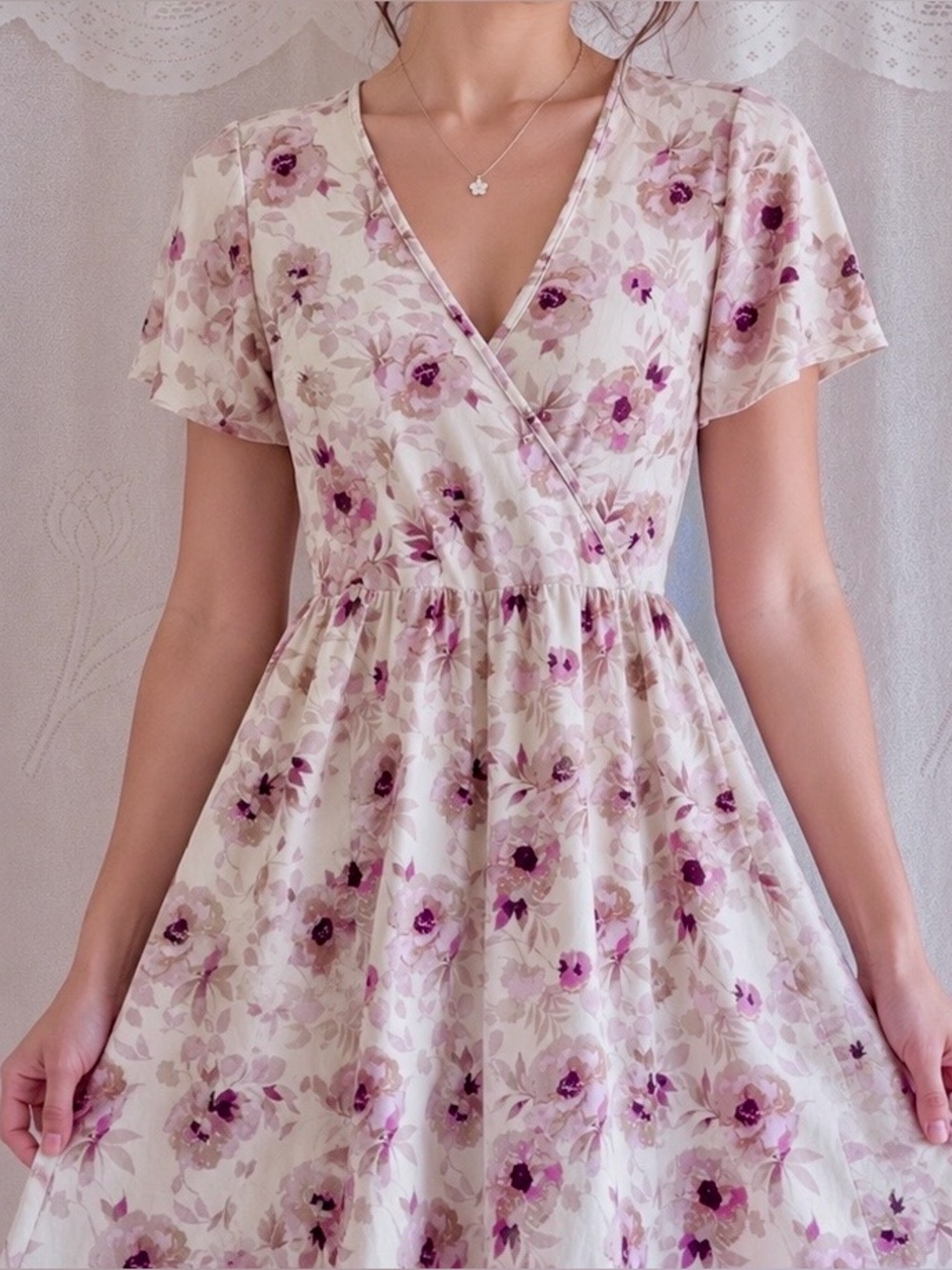 Soft Floral Midi Dress